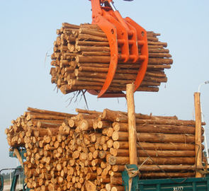 CINA Kuat Excavator Ambil Lampiran Timber Hydraulic Grab / Excavator Kayu Grapple pemasok